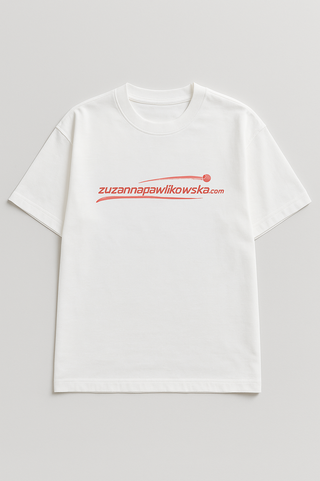 Koszulka — biała z czerwonym logo
